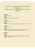 Essentials of Pediatric Nursing Exam&NewLine;Questions&NewLine;and Answers Verified Solutions Latest&NewLine;Update