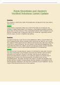 Exam Questions and Answers&NewLine;Verified Solutions Latest Update