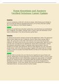Exam Questions and Answers&NewLine;Verified Solutions Latest Update