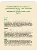 Essentials of Pediatric Nursing CH 1&NewLine;Question and Answer Exam Questions&NewLine;and&NewLine;Answers Verified Solutions Latest&NewLine;Update