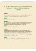 ETS MFT Business EXAM Questions and&NewLine;Answers Verified Solutions Latest&NewLine;Update