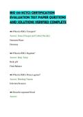 BIO 139 KCTCS CERTIFICATION&NewLine;EVALUATION TEST PAPER QUESTIONS&NewLine;AND SOLUTIONS VERIFIED COMPLETE&NewLine;