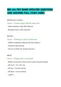 BIO 202 TEST BANK UPDATED QUESTIONS&NewLine;AND ANSWERS FULL STUDY SHEET