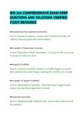BIO 250 COMPREHENSIVE EXAM PREP&NewLine;QUESTIONS AND SOLUTIONS VERIFIED&NewLine;STUDY RESOURCE