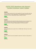 EVITP TEST Questions and Answers&NewLine;Verified Solutions Latest Update