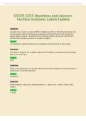 EVITP TEST Questions and Answers&NewLine;Verified Solutions Latest Update