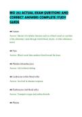 BIO 252 ACTUAL EXAM QUESTIONS AND&NewLine;CORRECT ANSWERS COMPLETE STUDY&NewLine;GUIDE