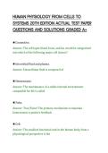 HUMAN PHYSIOLOGY FROM CELLS TO&NewLine;SYSTEMS 20TH EDITION ACTUAL TEST PAPER&NewLine;QUESTIONS AND SOLUTIONS GRADED A&plus;