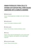 HUMAN PHYSIOLOGY FROM CELLS TO&NewLine;SYSTEMS 20TH EDITION FINAL PAPER SOLVED&NewLine;QUESTIONS WITH COMPLETE ANSWERS&NewLine;
