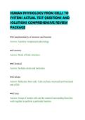 HUMAN PHYSIOLOGY FROM CELLS TO&NewLine;SYSTEMS ACTUAL TEST QUESTIONS AND&NewLine;SOLUTIONS COMPREHENSIVE REVIEW&NewLine;PACKAGE&NewLine;