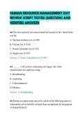 HUMAN RESOURCE MANAGEMENT DSST&NewLine;REVIEW SCRIPT TESTED QUESTIONS AND&NewLine;VERIFIED ANSWERS