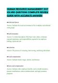 HUMAN RESOURCE MANAGEMENT DSST&NewLine;SOLVED QUESTIONS COMPLETE REVIEW&NewLine;GUIDE WITH ACCURATE ANSWERS&NewLine;