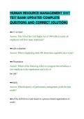 HUMAN RESOURCE MANAGEMENT DSST&NewLine;TEST BANK UPDATED COMPLETE&NewLine;QUESTIONS AND CORRECT SOLUTIONS&NewLine;