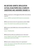 BIO BEYOND GENETIC REPLICATION&NewLine;ACTUAL EXAM PAPER 2026 COMPLETE&NewLine;QUESTIONS AND ANSWERS GRADED A&plus;&NewLine;