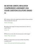BIO BEYOND GENETIC REPLICATION&NewLine;COMPREHENSIVE ASSESSMENT 2026&NewLine;SOLVED QUESTIONS SOLUTIONS GRADED&NewLine;A&plus;