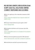 BIO BEYOND GENETIC REPLICATION EXAM&NewLine;SCRIPT 2026 FULL SOLUTIONS VERIFIED&NewLine;CORRECT RESPONSES HIGH SCORING&NewLine;
