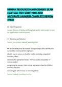 HUMAN RESOURCE MANAGEMENT EXAM&NewLine;2 ACTUAL TEST QUESTIONS AND&NewLine;ACCURATE ANSWERS COMPLETE REVIEW&NewLine;SHEET&NewLine;