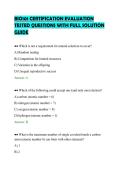 BIO101 CERTIFICATION EVALUATION&NewLine;TESTED QUESTIONS WITH FULL SOLUTION&NewLine;GUIDE&NewLine;