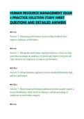 HUMAN RESOURCE MANAGEMENT EXAM&NewLine;2 PRACTICE SOLUTION STUDY SHEET&NewLine;QUESTIONS AND DETAILED ANSWERS&NewLine;