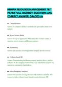 HUMAN RESOURCE MANAGEMENT TEST&NewLine;PAPER FULL SOLUTION QUESTIONS AND&NewLine;CORRECT ANSWERS GRADED A&plus;