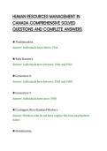 HUMAN RESOURCES MANAGEMENT IN&NewLine;CANADA COMPREHENSIVE SOLVED&NewLine;QUESTIONS AND COMPLETE ANSWERS