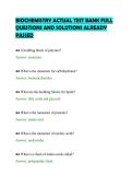 BIOCHEMISTRY ACTUAL TEST BANK FULL&NewLine;QUESTIONS AND SOLUTIONS ALREADY&NewLine;PASSED