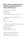 MB-901 PRACTICE QUESTIONS WITH &NewLine;VERIFIED ANSWERS&vert;&vert; GRADED A&plus;&vert;&vert; &NewLine;LATEST UPDATE 2026&sol;27 