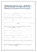 HESI Comprehensive exam 1 2026 With &NewLine;Questions And Answer Written Correctly  