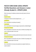 NCCCO CORE EXAM &lpar;2026&rpar; UPDATE &NewLine;Verified Questions and Answers &vert; Latest &NewLine;Already Graded A&plus; UPDATE &vert;2026