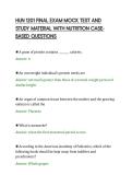 HUN 1201 FINAL EXAM MOCK TEST AND&NewLine;STUDY MATERIAL WITH NUTRITION CASEBASED QUESTIONS
