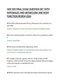 HUN 1201 FINAL EXAM QUESTION SET WITH&NewLine;RATIONALES AND METABOLISM AND BODY&NewLine;FUNCTION REVIEW 2026&NewLine;