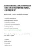 HUN 1201 MIDTERM COMPLETE PREPARATION&NewLine;GUIDE WITH CARBOHYDRATES&comma; PROTEINS&comma;&NewLine;AND LIPIDS REVIEW