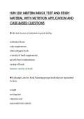 HUN 1201 MIDTERM MOCK TEST AND STUDY&NewLine;MATERIAL WITH NUTRITION APPLICATION AND&NewLine;CASE-BASED QUESTIONS