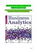 Business Analytics 3rd Edition by James Evans &mdash; Complete Test Bank Chapters 1&ndash;16 with Answers