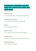 BIOCHEMISTRY EXAMPREP QUESTION&NewLine;BANK WITH DETAILED SOLUTIONS AND&NewLine;STUDY NOTES