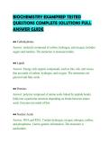 BIOCHEMISTRY EXAMPREP TESTED&NewLine;QUESTIONS COMPLETE SOLUTIONS FULL&NewLine;ANSWER GUIDE