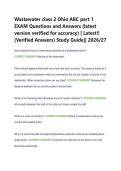 Wastewater class 2 Ohio ABC part 1 &NewLine;EXAM Questions and Answers &lpar;latest &NewLine;version verified for accuracy&rpar; &vert; Latest&excl;&excl; &NewLine;&lpar;Verified Answers&rpar; Study Guide&vert;&vert; 2026&sol;27
