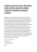 I HUMAN CASE STUDY SALLY SMITH FINAL&NewLine;PAPER UPDATED QUESTIONS VERIFIED&NewLine;COMPLETE ANSWERS 100 PERCENT&NewLine;CORRECT&NewLine;