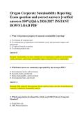 Oregon Corporate Sustainability Reporting Exam Questions and Correct Answers &ndash; Complete Practice Guide