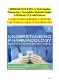Understanding Pharmacology&colon; Essentials for Medication Safety&comma; 3rd Edition by M&period; Linda Workman &vert; Comprehensive Test Bank &semi; Complete Exam Questions & Answers