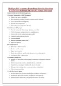 Michigan Life Insurance Actual Exam Questions and Answers Latest Update