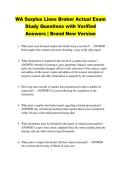 WA Surplus Lines Broker Actual Exam &NewLine;Study Questions with Verified &NewLine;Answers &vert; Brand New Version 