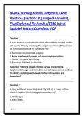 BSN3A Nursing Clinical Judgment Exam&NewLine;Practice Questions & &lbrack;Verified Answers&rsqb;&comma;&NewLine;Plus Explained Rationales&vert;2026 Latest&NewLine;Update&vert; Instant Download PDF