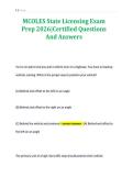 MCOLES State Licensing Exam&NewLine;Prep 2026&vert;Certified Questions&NewLine;And Answers