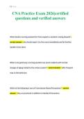 CNA Practice Exam 2026&vert;certified&NewLine;questions and verified answers