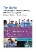 Test Bank for Leddy & Pepper&rsquo;s Professional Nursing 10th Edition by Lucy Hood &ndash; Complete Chapters 1-22 with Answers&vert; Newest Edition