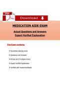 Medication Aide Exam Practice Questions & Answers &vert; Comprehensive Medication Aide Test Prep with Expert-Verified Explanations &vert; 2026 Edition