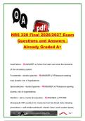 NRS 320 Final Exam 2026&sol;2027 &ndash; 100&plus; Questions & Answers &vert; Heart Failure&comma; Stroke&comma; CAD&comma; Diabetes&comma; Endocrine&comma; Renal & Med-Surg Nursing