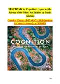 Cognition&colon; Exploring the Science of the Mind&comma; 9th Edition by Daniel Reisberg &mdash; Comprehensive Test Bank with Answers