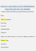 NURS 6531 FINAL EXAM &vert; COMPREHENSIVE QUESTIONS & ANSWERS &vert; ADVANCED NURSING STUDY GUIDE